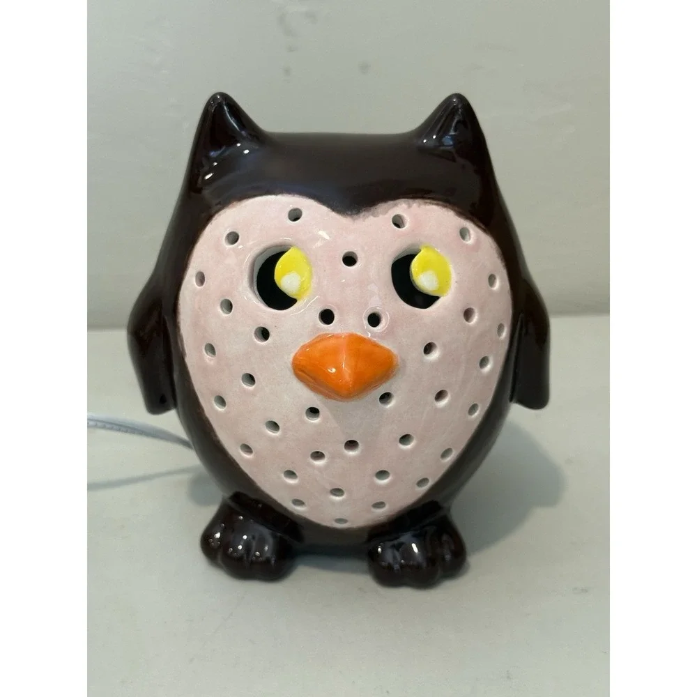 Vintage‎ Black  Pink Owl Night Light Dresser Lamp Bright  Whoot Owl